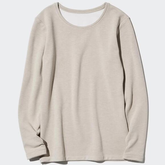 Uniqlo HEATTECH Ultra Warm T-Shirt Beige NWT XL - Picture 1 of 2